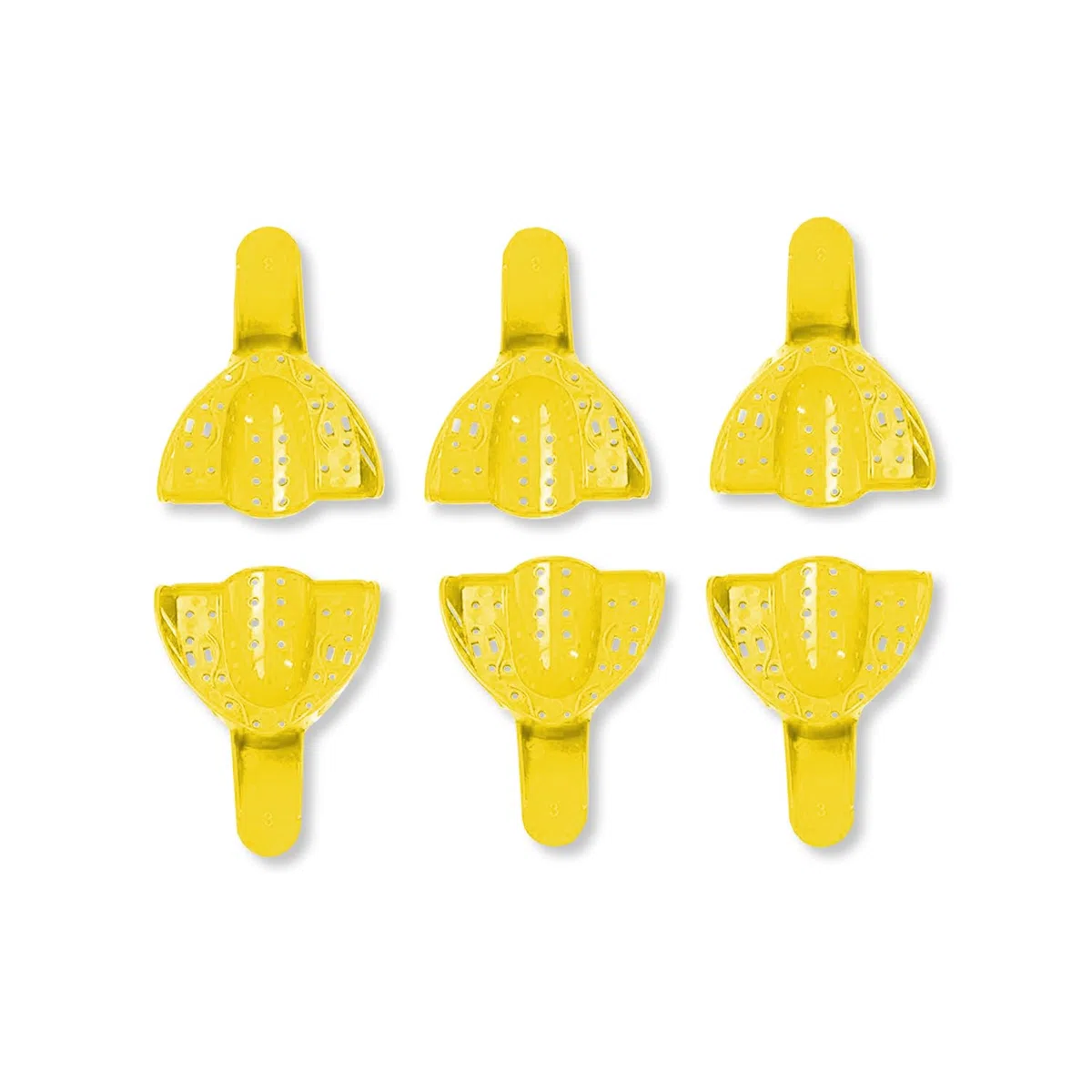 Lot de 12 plateaux pour empreintes dentaires Jaune (grande partie supérieure # 1)