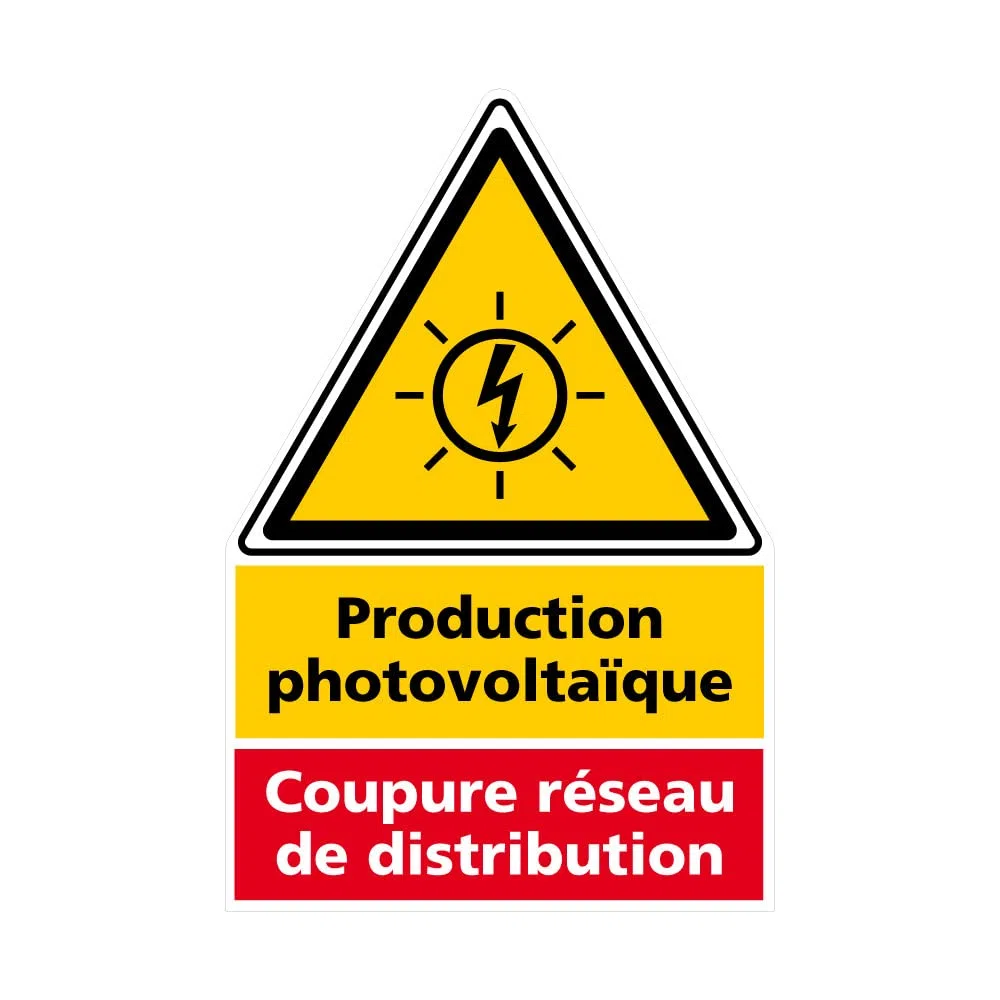 Signalétique.biz France - ETIQUETTE PRODUCTION PHOTOVOLTAIQUE - COUPURE (C1210). Signalisation Photovoltaïque -