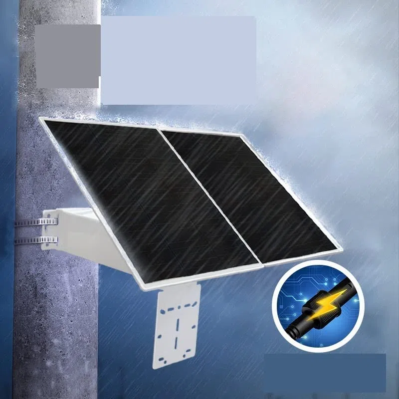 Panneau solaire, Pas D'électricité Et Pas De Réseau Système D'alimentation De Caméra De Surveillance Solaire Équipement Étanche Extérieur Carte De Batterie Lithium 40W Pour camping-car, caravane, véhi
