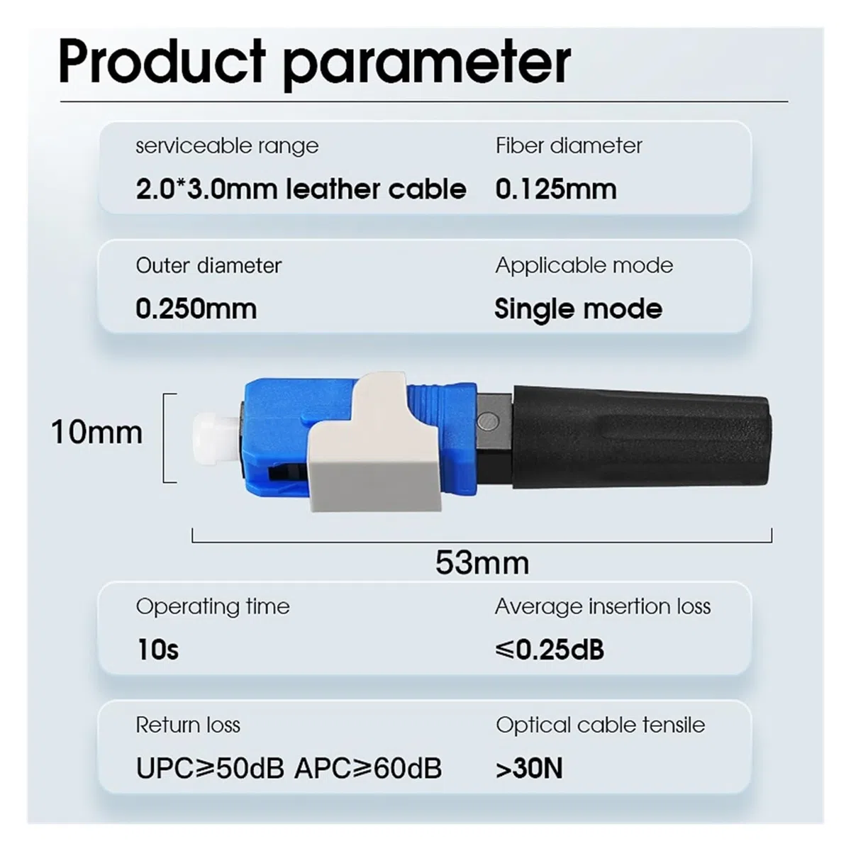 Épisseur de Fibre Optique SC FTTH APC pré-burinage Fibre Optique Rapide APC/UPC(50pcs SC APC)