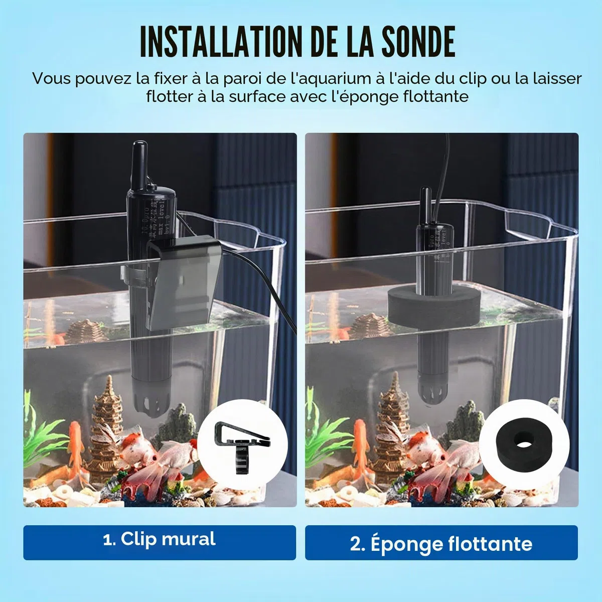 TEKCOPLUS Moniteur de pH Numérique WiFi 8-en-1 pour la Qualité de l'Eau avec Sonde pour Aquariums, Hydroponie, Piscines, Étangs, Laboratoires Mesure pH, Température, TDS, EC, Salinité, ORP, SG