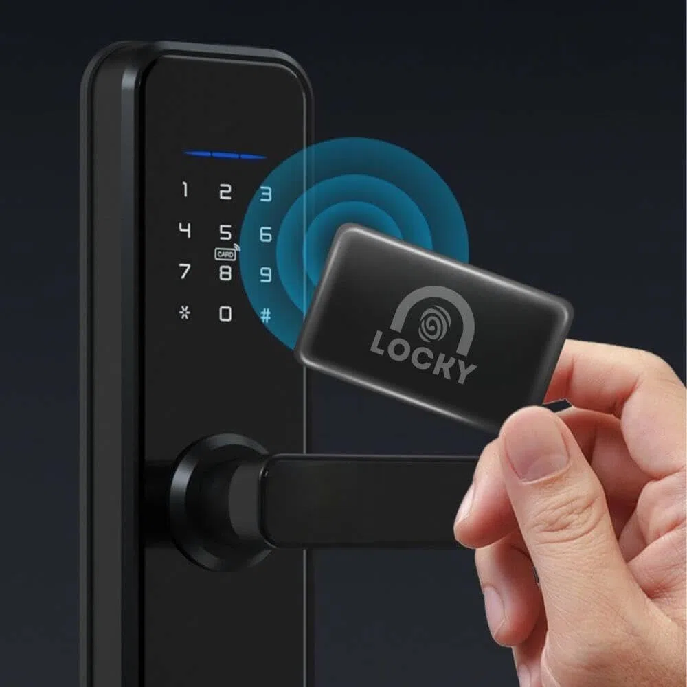 LOCKY-1 Serrure connectée Code, Badge, App, Bluetooth, Poignée intégrée
