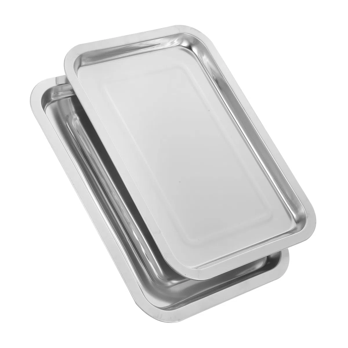 BESTYASH Malette Tatouage 2 Plateaux en Acier Inoxydable, Plateau Plat Métallique Facile à Nettoyer, pour Station Portable de Tatouage Professionnelle
