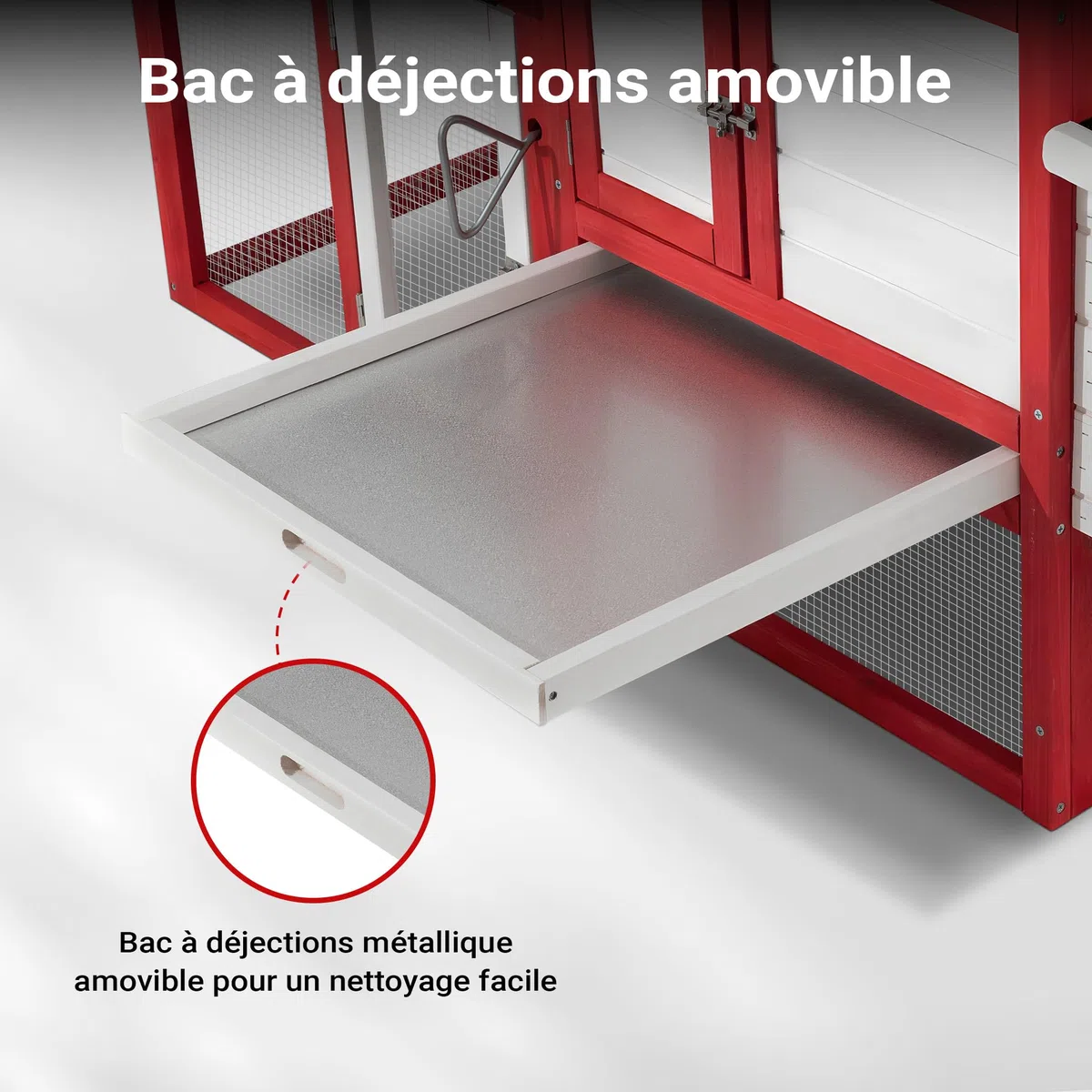 Wiltec Poulailler avec Nichoir, Enclos & Pondoir – 1155 x 520 mm – en Bois Sapin – Toit bitumé – avec Grillage et Bac à crottes – Maison pour Petits Animaux, Poules, volaille Clapier