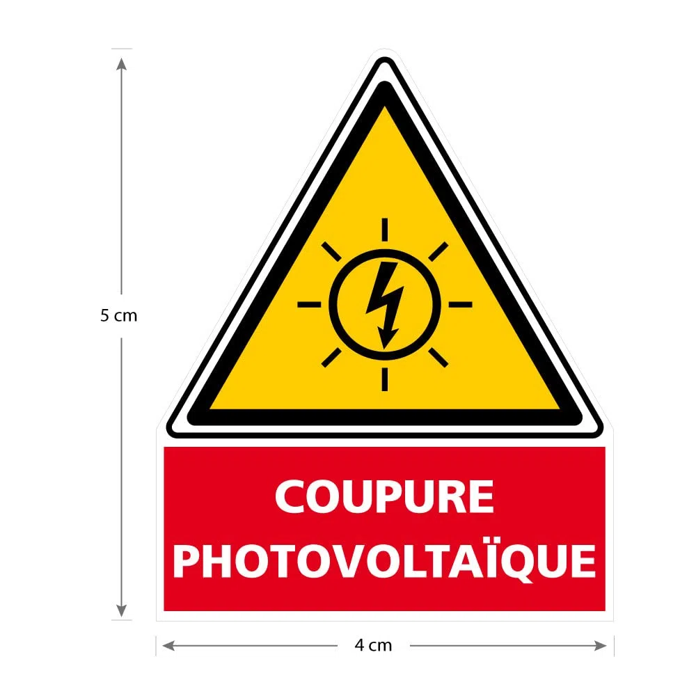 Etiquette Coupure Photovoltaïque (C1209). Signalisation Photovoltaïque -