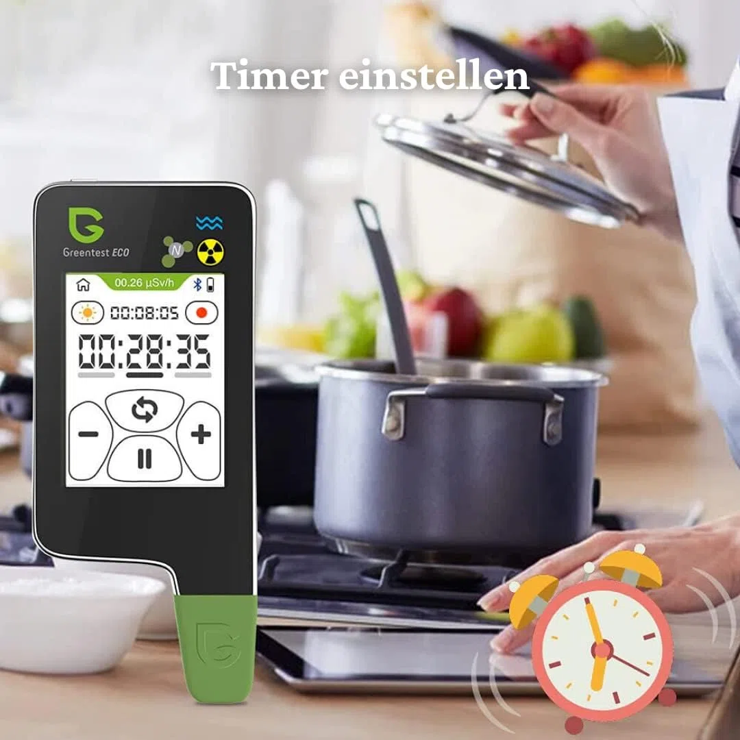 Greentest Eco 5 Testeur numérique de nitrate alimentaire 6 en 1, détecteur de rayonnement, compteur Geiger, compteur de qualité de l'eau, dureté TDS PPM, analyseur dosimètre pour légumes, fruits