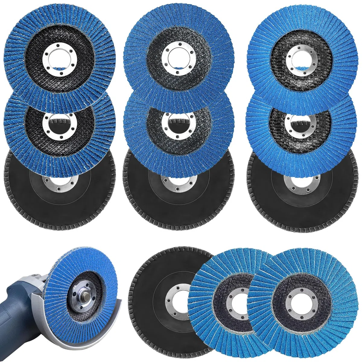 12 Pcs Disques à Lamelles, 125 mm x 22 mm Disque a Lamelles Grain 40/60/80/120, Disque Lamelle 125mm pour Enlever Ebavure, Rouille, Polissage, Finition