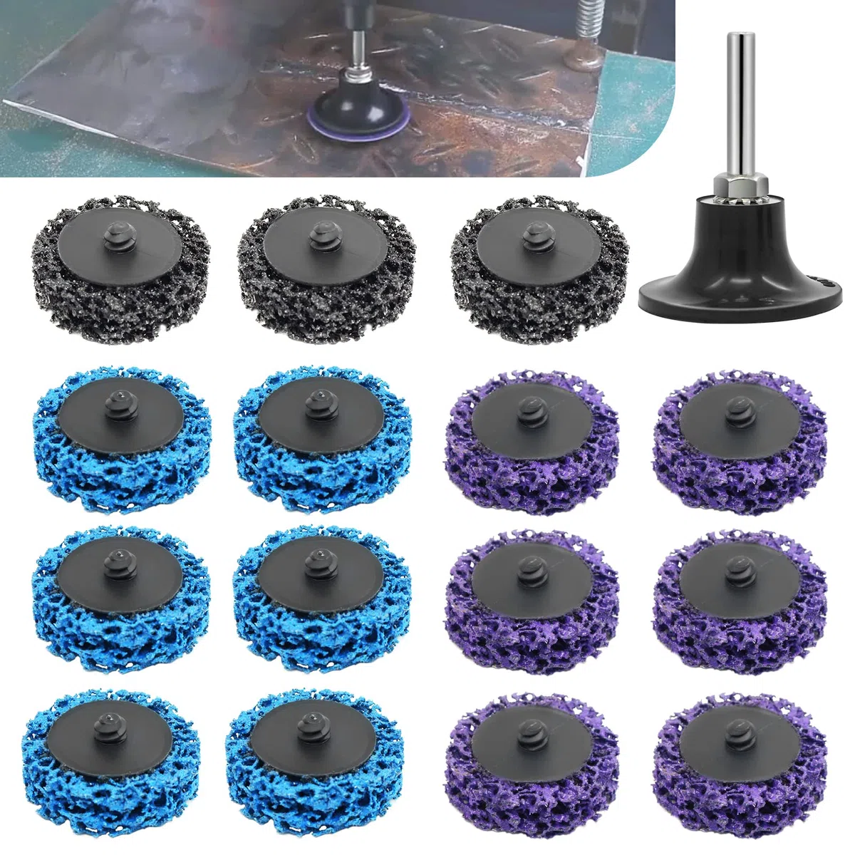 15 Pcs Disques de Nettoyage CSD Disque,2 Pouce Disques à Lamelles Disque de Nettoyage,Disque Abrasif pour Meuleuse d’Angle Pour Enlèvement de Peinture et Rouille de Surface de Meuleuse