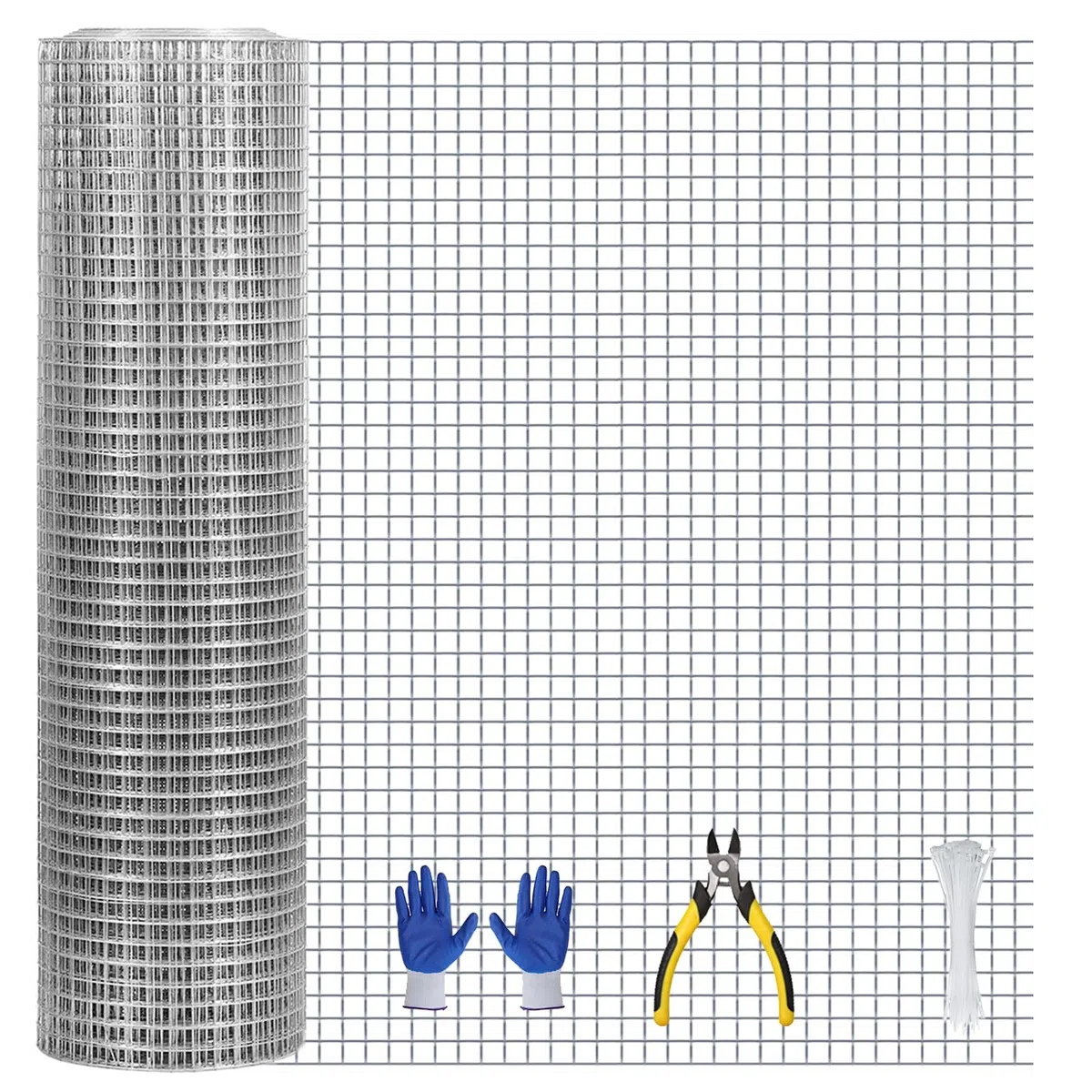 Grillage galvanisé à chaud de 61 cm x 15,2 m - Grillage de soudure 19GA - Clôture d'élevage d'extérieur - Clôture de volaille - Clôture de jardin