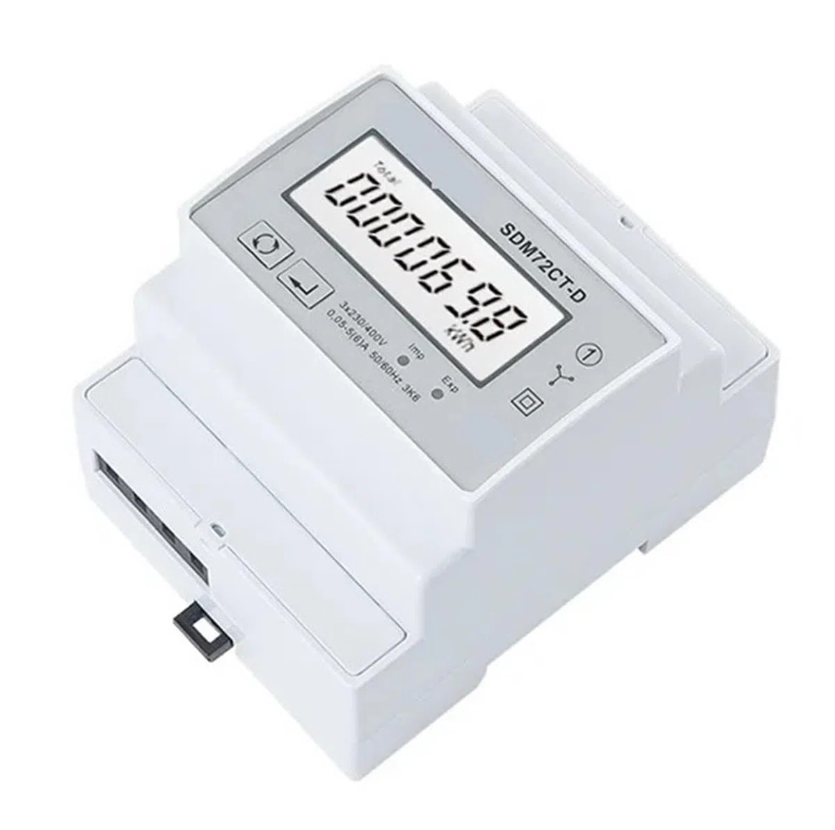 Compteur d'énergie SDM72CT-D triphasé à quatre fils, Rail Din 1A/5A CT connecté