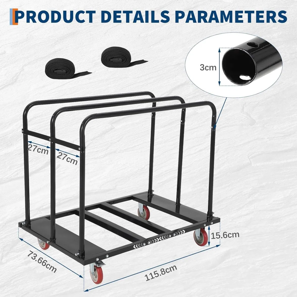 Garvee Chariot Plateau Pliable Industriel – Capacité 816 kg