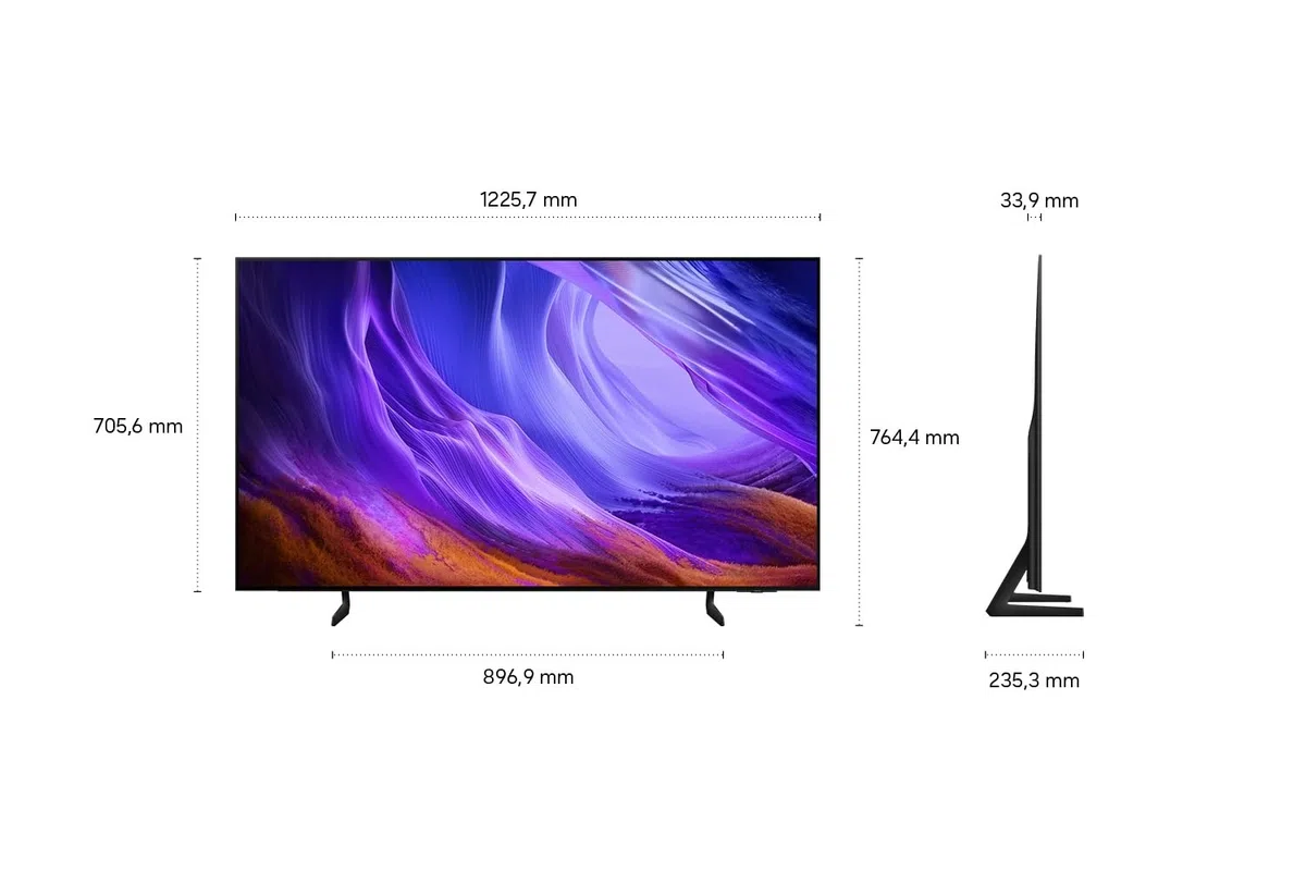 Samsung Téléviseur OLED S85H 4K 48" (122 cm) jusqu'à 120 Hz, anti-reflets avec design OLED FloatLayer avec cadre en métal, montage mural encastré, Dolby Atmos, AI Companion, Smart TV